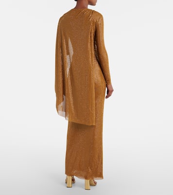 Abito lungo in mesh con decorazioni | Self-Portrait