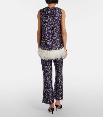 Pantalon droit raccourci 24/7 Honeysuckle en jacquard | La DoubleJ