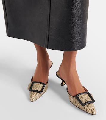 ميولز من الجلد بنقشة جلد الثعبان Maysale 50 | Manolo Blahnik