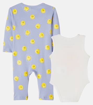 Baby printed cotton bodysuit and onesie set | Stella McCartney Kids