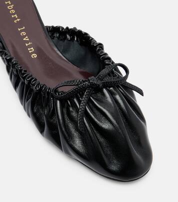Gather Around ruched leather mules | Herbert Levine
