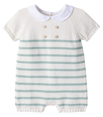 Grenouillère rayée Clavel en coton pour bébé | La Coqueta