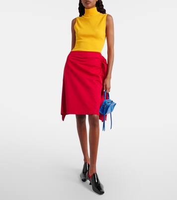 Cotton and silk gabardine miniskirt | Loewe