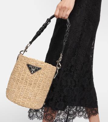 Secchiello in rafia e pelle | Prada