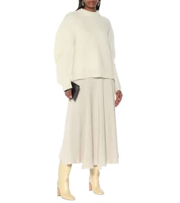 Falda midi de lana de tiro alto | Jil Sander