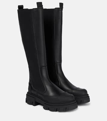 Leather knee-high boots | Ganni