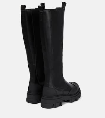 Leather knee-high boots | Ganni