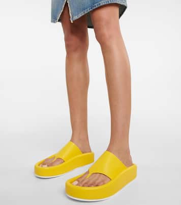 Tongs à plateforme en cuir synthétique | MM6 Maison Margiela