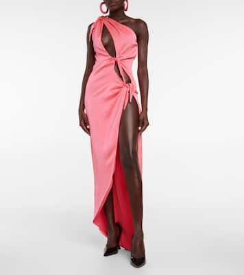 Abito lungo in raso con cut-out | The Attico