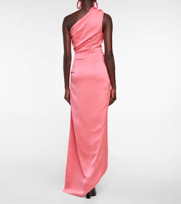 Abito lungo in raso con cut-out | The Attico