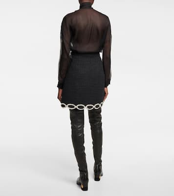 Embellished tweed miniskirt | Valentino