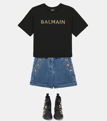 T-shirt en coton à logo | Balmain Kids