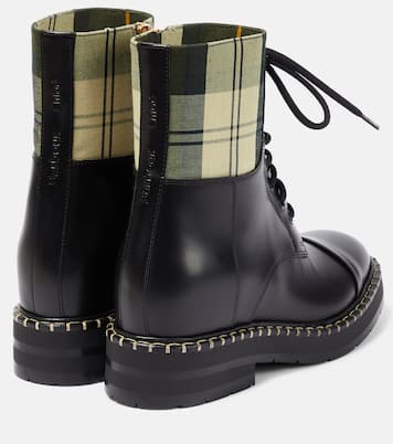 X Barbour Ankle Boots aus Leder | Chloé