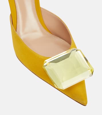Jaipur 85 embellished satin mules | Gianvito Rossi