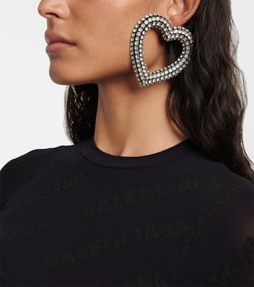 Orecchini a cuore con cristalli | Balenciaga