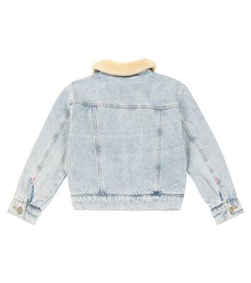 Teddy-trimmed denim biker jacket | Scotch & Soda Kids