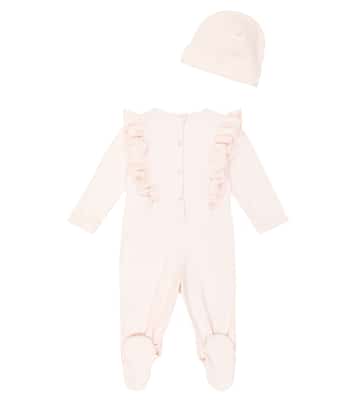 Bebé - set de mono y gorro de chenilla | Monnalisa