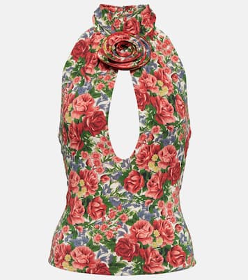 Top floral con cuello halter | Magda Butrym