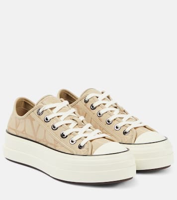 Totaloop Toile Iconographe canvas sneakers | Valentino Garavani