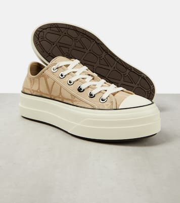 Totaloop Toile Iconographe canvas sneakers | Valentino Garavani