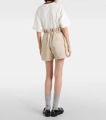 Short cargo en coton à taille haute | Miu Miu