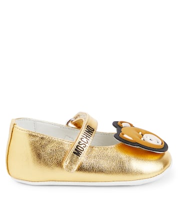 Baby Ballerinas aus Metallic-Leder | Moschino Kids