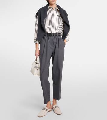 Pantaloni regular in misto lana | Brunello Cucinelli