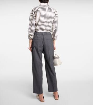 Pantaloni regular in misto lana | Brunello Cucinelli