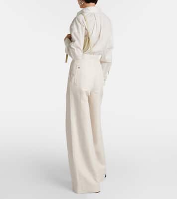 Oboli cotton and linen wide-leg pants | Max Mara