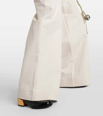 Oboli cotton and linen wide-leg pants | Max Mara