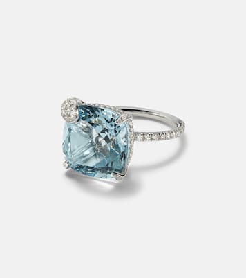Anello Peekaboo in oro bianco 18kt con acquamarina e diamanti | Bucherer Fine Jewellery