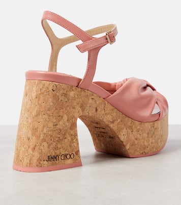 Heloise 95 leather platform sandals | Jimmy Choo