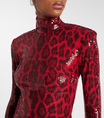 Sequined leopard-print open-back gown | The New Arrivals Ilkyaz Ozel