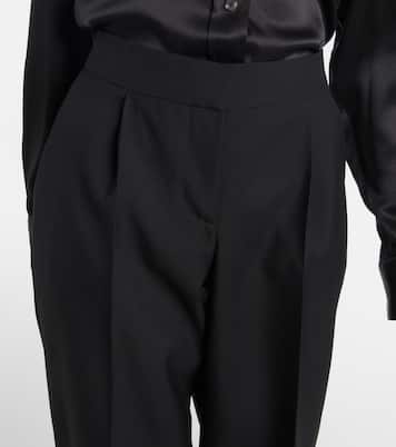 Weite High-Rise-Hose aus Wolle | McQueen