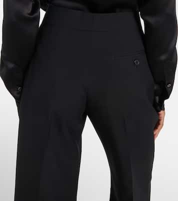 Weite High-Rise-Hose aus Wolle | McQueen