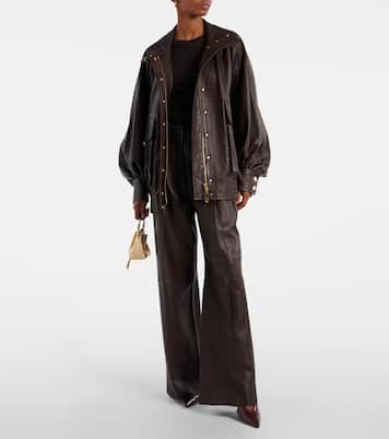 Illustration leather wide-leg pants | Zimmermann