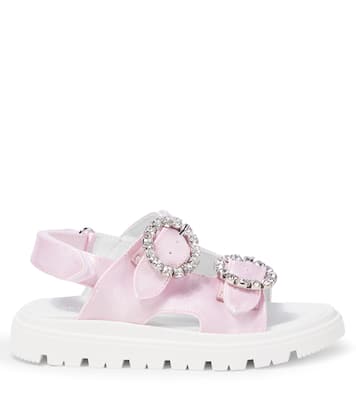 Sandalen aus Satin mit Kristallen | Monnalisa