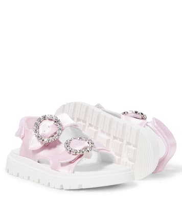 Sandalen aus Satin mit Kristallen | Monnalisa