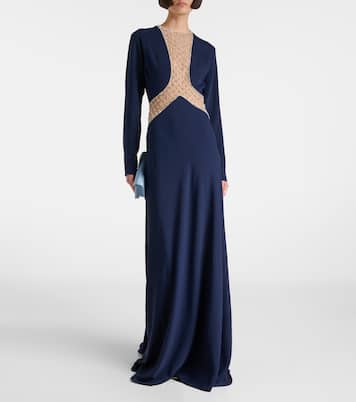 Abito lungo in tulle con cut-out | Costarellos