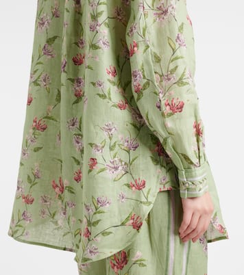 Chemise Cecilia Honeysuckle en lin à fleurs | Agua by Agua Bendita