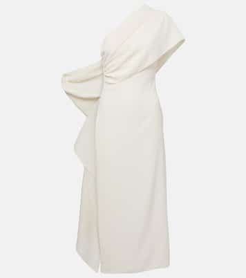 Vestido de cóctel de crepé de seda con capa | Marmar Halim
