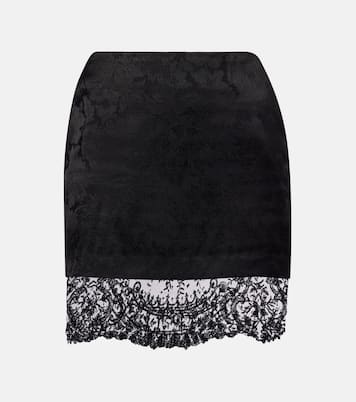 Minifalda de jacquard con encaje | Saint Laurent