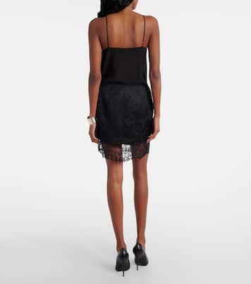 Minifalda de jacquard con encaje | Saint Laurent