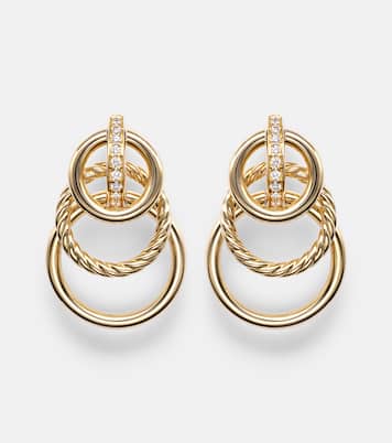 DY Mercer® Triple 18kt gold earrings with diamonds | David Yurman
