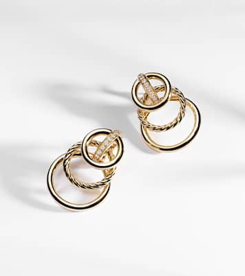 DY Mercer® Triple 18kt gold earrings with diamonds | David Yurman