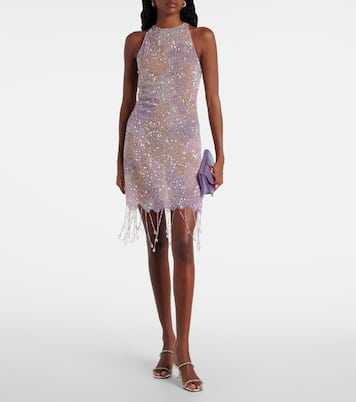 Fringed sequined minidress | Clio Peppiatt