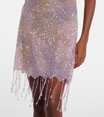 Fringed sequined minidress | Clio Peppiatt
