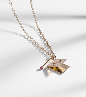 Perfect Match 14kt gold necklace with diamonds and rubies  | Sydney Evan