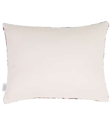 Printed silk and cotton velvet cushion | Les-Ottomans