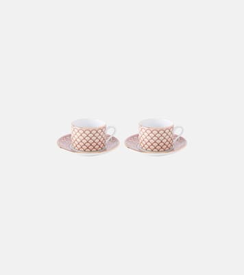 Set de 2 tazas de té y platillos Impero de porcelana | La DoubleJ